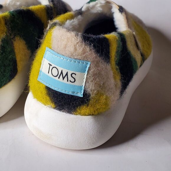 TOMS Felted Alpargata Mallow Sneakers Faux Fur Womens Size 10 Flat Shoes - Picture 10 of 11